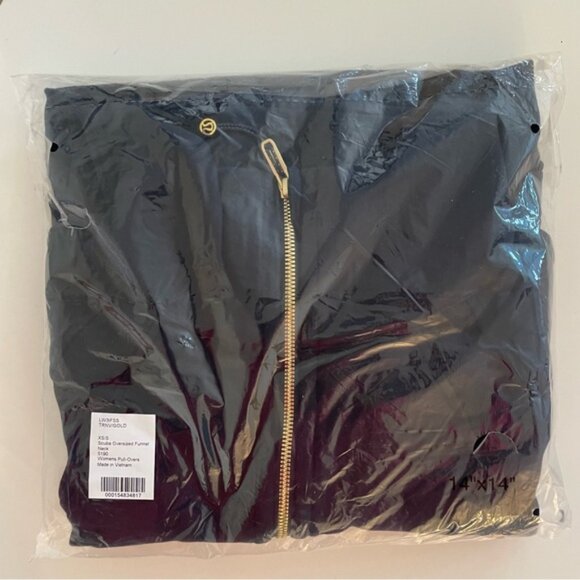 NWT Lululemon Scuba Oversized Funnel-Neck Half Zip Gold Zipper True Navy XS/S - Picture 15 of 15